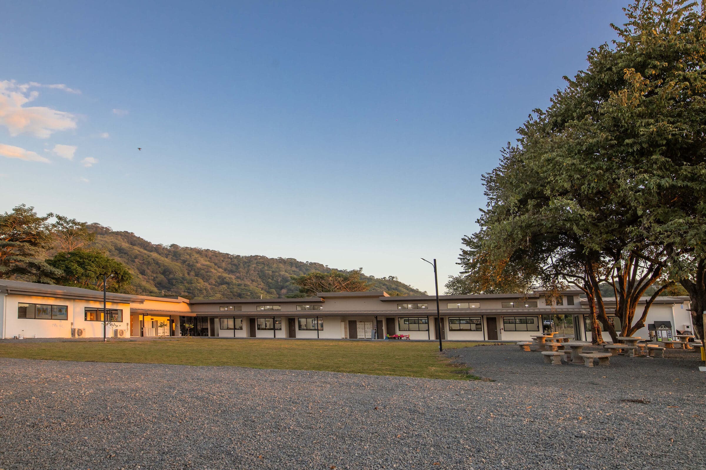 Tamarindo campus grounds at golden hour